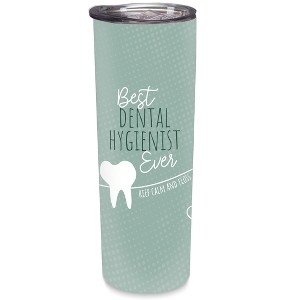 Elanze Designs Best Dental Hygienist Spearmint Crosshatch 20 ounce Stainless Steel Travel Tumbler - 1 of 4