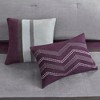 7 Pcs Stylish Faux Suede Stripe Design Comfoter Set,All Season Home Textile Cozy Bedding Set fits Modern Bedroom Decor,Matching Bed Skirt,Decorative - 3 of 4