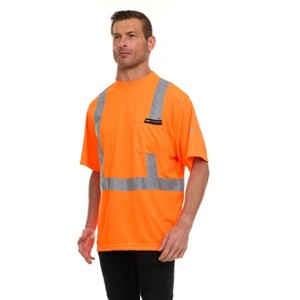 Canada Weather Gear Men’s High Visibility Safety Tee – Reflective Short Sleeve Work Shirt – Lightweight & Breathable - 1 of 4