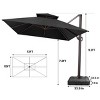 Pellebant 10FTx 12.5FT Patio Cantilever Umbrella with Base Double Top UV30+ High-strength Aluminum Pole with 360°Rotation 5 Heights Adjustable - 2 of 4