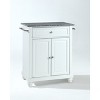 HomeStock  Cambridge Granite Top Small Portable Rolling Kitchen Island Storage Cart, Microwave Stand, White - 3 of 4