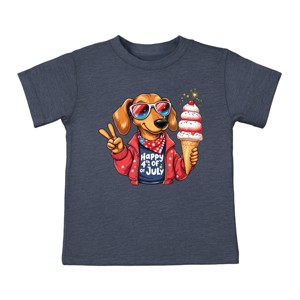 The Juniper Shop Patriotic Dog Ice Cream Toddler Short Sleeve Tee - 1 of 4