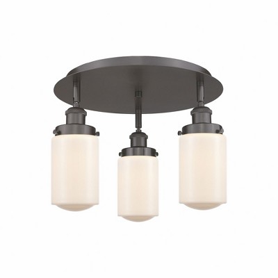 Dover - 3 Light Flush Mount In Art Deco Style-10 Inches Tall and 16.25 Inches Wide