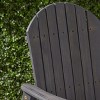 MOEPISY Set of 2 Outdoor Weather Resistant Acacia Wood Adirondack Dining Chairs Dark Gray - 2 of 4