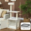 SEVOBAL Pet Tower Wooden Cat House Cat Trees Cat Climbing Tower Soft Fleece Cat Tree Cat Scratching Post, White, 23.5"*17.75"*102.25" - 3 of 4
