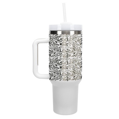 Elanze Designs Elegant Forest Floral Vine Leaf 40 oz. Stainless Steel, Large Water Bottle Coffee Mug, Spill & Leak Resistant, Thermal Travel Tumbler