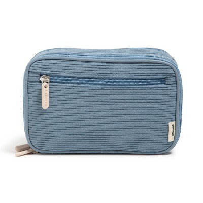 U Brands 8"x5.25" Dual Zip Corduroy Tech Organizer Haze