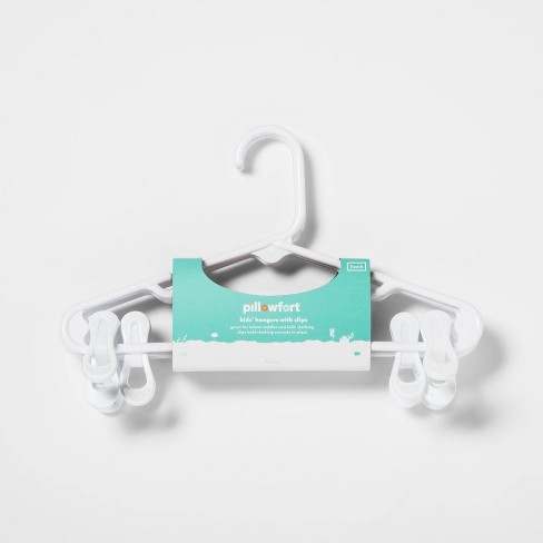 3 Pk White Kids' Hanger With Clips - Pillowfort™ : Target
