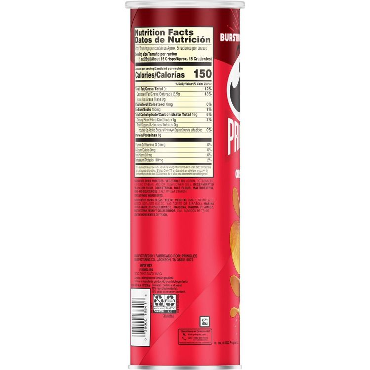 Pringles Original Flavored Potato Crisps Chips - 5.2oz, 2 of 8