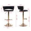 SKRAN Velvet Swivel Bar Stool Set of 2 Adjustable 360° Swivel Bar Height Chair Woven Hollow Back For Kitchen Island, Cafe, Pub, Bar Counter - 2 of 4