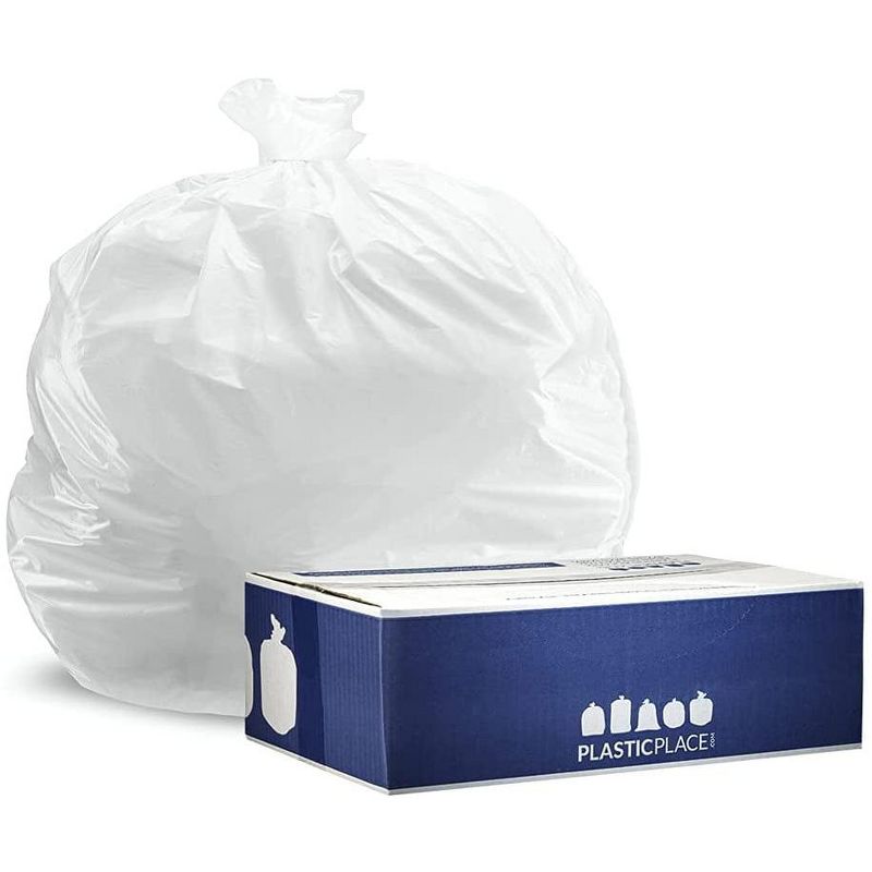 Plasticplace 20-30 Gallon Trash Bags, White (200 Count), 1 of 5
