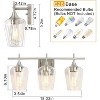 Runesay 3-Light Bathroom Light Fixtures, Brushed Nickel Vanity Lighting, Metal Bath Wall Mounted Lights, Modern Wall Sconces Light with Glass Shades - 2 of 4
