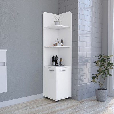 62" Tall Corner Cabinet, 3 Tier Freestanding Storage Cabinet, Corner Bathroom Cabinet, Kitchen Pantry Cabinet for Kitchen Living Room Bathroom