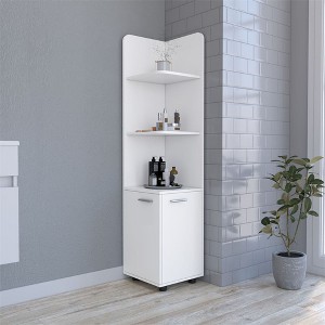62" Tall Corner Cabinet, 3 Tier Freestanding Storage Cabinet, Corner Bathroom Cabinet, Kitchen Pantry Cabinet for Kitchen Living Room Bathroom - 1 of 4