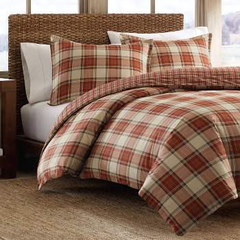 Full/Queen Edgewood Plaid Reversible Comforter Set Red - Eddie Bauer