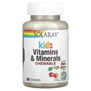 Solaray Childrens Vitamins & Minerals Complete Multivitamin for Kids Great Black Cherry Flavor (076280047974) (60 Chews, 30 Serv) - 1 of 4