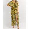 Women's COLD SHOULDER MAXI DRESS - OLIVACEOUS - 4 of 4