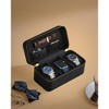 RONNE 3 Watch Travel Case, 3-Slot Watch Box, Woven Embossed PU Leather - image 4 of 4