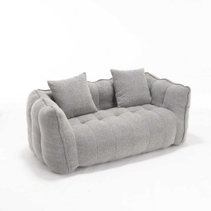AENKYO Double Bean Bag Sofa Chair with Armrests, High Resilience Foam Chenille Chair for Two People Bedroom,Gaming,Reading - 1 of 4