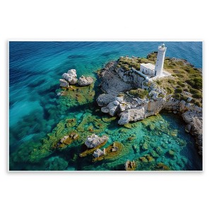 Stupell Industries Lighthouse with Seaside Rocks Wall Plaque Art - 1 of 4