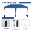 SUGIFT 10' x 20' Pop Up Canopy Tent, Outdoor Instant Gazebo Sun Shade Shelter with Carry Bag, for Catering, Events, Wedding, Backyard BBQ,  Blue - 3 of 4