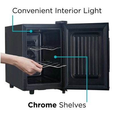 Elegant 6-Bottle Wine Cooler with Thermoelectric Cooling and Mirrored Door