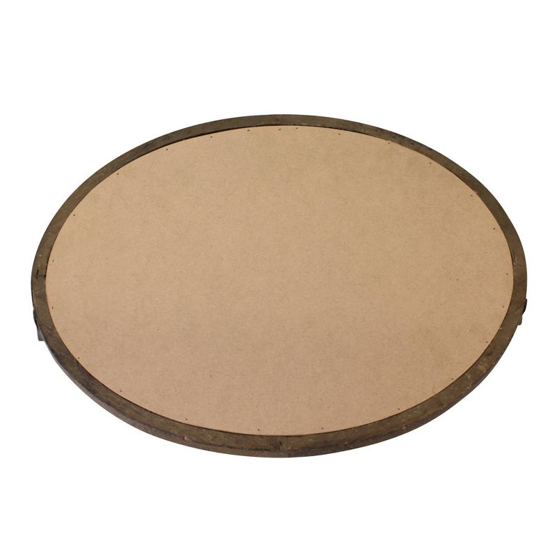 18.4&#34; x 14.2&#34; Rustic Oval Wood Tray with Distressed Mirror Base Brown - Stonebriar Collection, 5 of 13