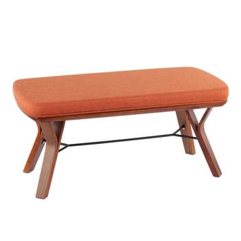 42" Folia Bench Polyester/Wood Walnut/Orange - LumiSource