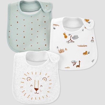 Baby 3pk Safari Bib - Just One You® made by carter's Green/Gray