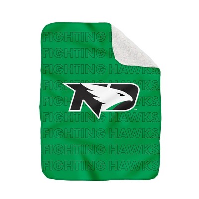 NCAA North Dakota Fighting Hawks Collegiate Echo Wordmark Plush Throw Blanket