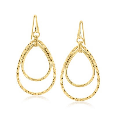 Ross-Simons Italian 18kt Gold Over Sterling Double-Oval Drop Earrings