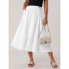 INSPIRE CHIC Women's Elastic Waist A Line Midi Skirts - 3 of 4