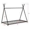 1pc Twin House Bed Frame, Black Sturdy Metal Low Profile Platform with Safety Rails, No Box Spring Needed - Baofuwish - 4 of 4