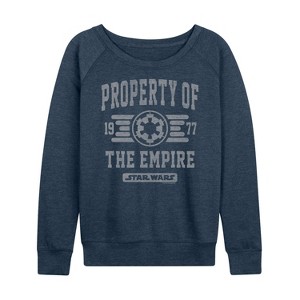 Women's - Star Wars - Property Of Empire Lightweight French Terry Wide Neck Long Sleeve Shirt - 1 of 4