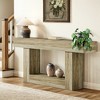 Resenkos Entryway Table, Console Sofa Table,63" Wood Console Table, Farmhouse 2-Tier Sofa Table Entryway Table,Rustic - 2 of 4