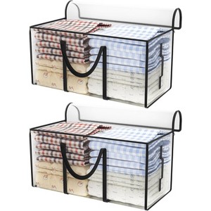 2/4/6/8 Pack 97L Extra Large Moving Bags Zippers & Carrying Handles, Heavy-Duty Storage Tote Boxes - 1 of 4