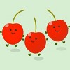 Girl's Design By Humans Cute jumping red cherries cartoon illustration By thefrogfactory T-Shirt - 2 of 3
