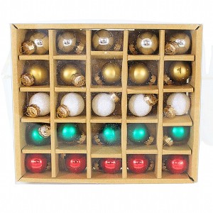 Kat + Annie 0.75 In Glass Mini Ball Ornaments Shiny Christmas Tree Ornament Sets - 1 of 3