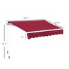VisioGear Retractable Awning, 8'*7' Patio Awnings with Manual Crank Handle for Deck, Yard, Red, 98.5"*78.75"*49.2" - 3 of 4