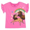 Afro Unicorn Girls T-Shirt and Chambray Shorts Outfit Set Toddler - 3 of 4