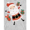 Cartoon Claus Santa Claus With Presents Youth Girl's Heather Gray Short Sleeve Crew Neck Tee - 2 of 2