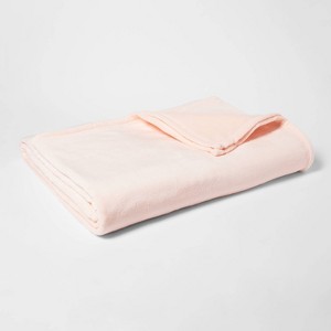 Twin/Twin XL Micromink Bed Blanket Blush Peach - Room Essentials , Blush Pink