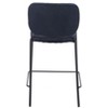 Counter Stool , 36.2" H, Blue Velvet Upholstery, Black Powder-Coated Steel Legs (Set of 2) By Zuo Modern - 4 of 4