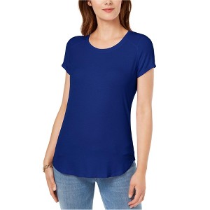 I.N.C International Concepts Womens Bloom Basic T-Shirt, Blue, X-Large - 1 of 1