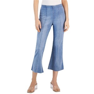 I.N.C International Concepts Womens Pull On Crop Flared Jeans, Blue, 8 - 1 of 1