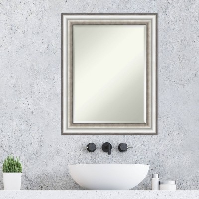 Elegant Rectangular Wall Mirror with Silver Embossed Frame