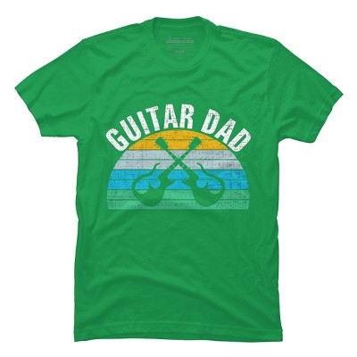 Men's Design By Humans Retro Dueling Electric Guitar Dad By DragonTee T-Shirt