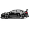 Subaru VAB WRX S4 Widebody Black Metallic with Red Interior with Extra Wheels 1/64 Diecast Model Car by CM Model - 4 of 4
