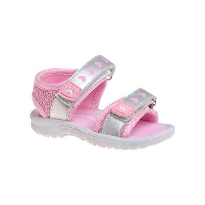 Rugged Bear Girls Sport Sandals (toddler) - Pink/silver, 10 : Target