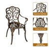 TROPOW 3 Piece Bistro Set, Outdoor Bistro Table and Chairs Set of 2, Rust-Resistant Cast Aluminum All Weather Patio Outdoor Bistro Set with Umbrella - 4 of 4